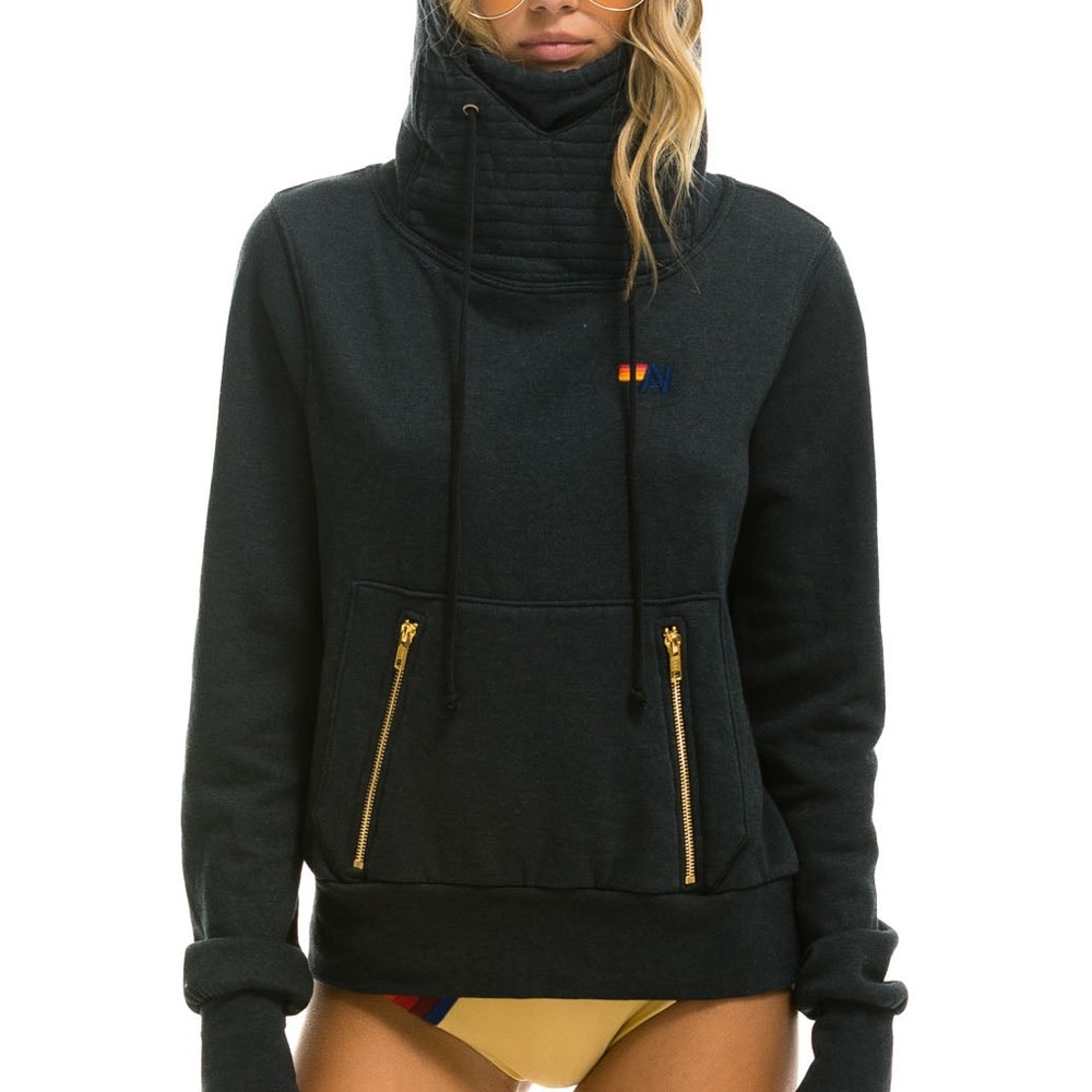 AVIATOR NATION Unisex NINJA PULLOVER HOODIE - CHARCOAL